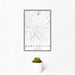 12x18 Martinsville Virginia Map Print Portrait Orientation in Classic Style With Small Cactus Plant in White Planter