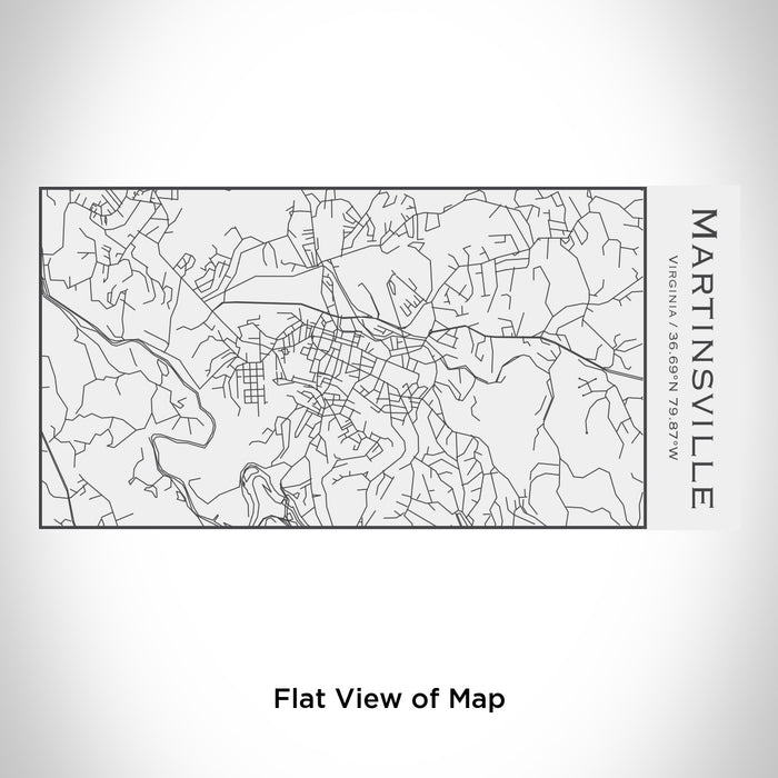 Rendered View of Martinsville Virginia Map Engraving on 17oz Stainless Steel Insulated Cola Bottle in White