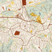 Martinsville Virginia Map Print in Woodblock Style Zoomed In Close Up Showing Details