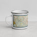 Left View Custom Martinsville Virginia Map Enamel Mug in Woodblock