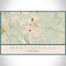 Martinsville Virginia Map Print Landscape Orientation in Woodblock Style With Shaded Background