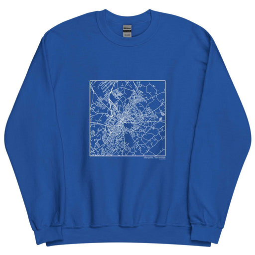 Maryville Tennessee  Map Unisex Crewneck Sweater with City inscription in Royal Blue