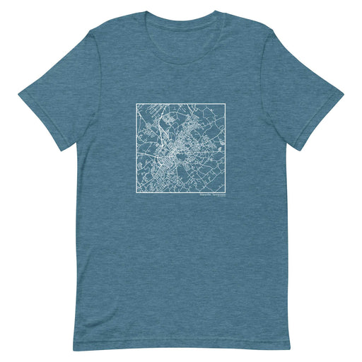 Maryville Tennessee  Map Unisex T-Shirt with City inscription in Heather Teal