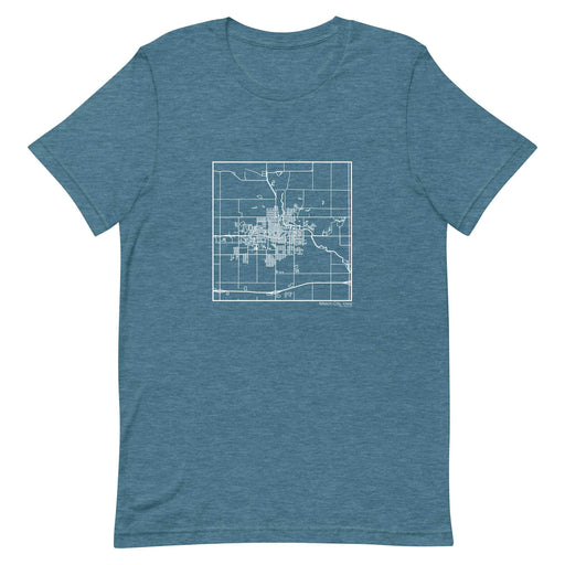 Mason City Iowa  Map Unisex T-Shirt with City inscription in Heather Teal
