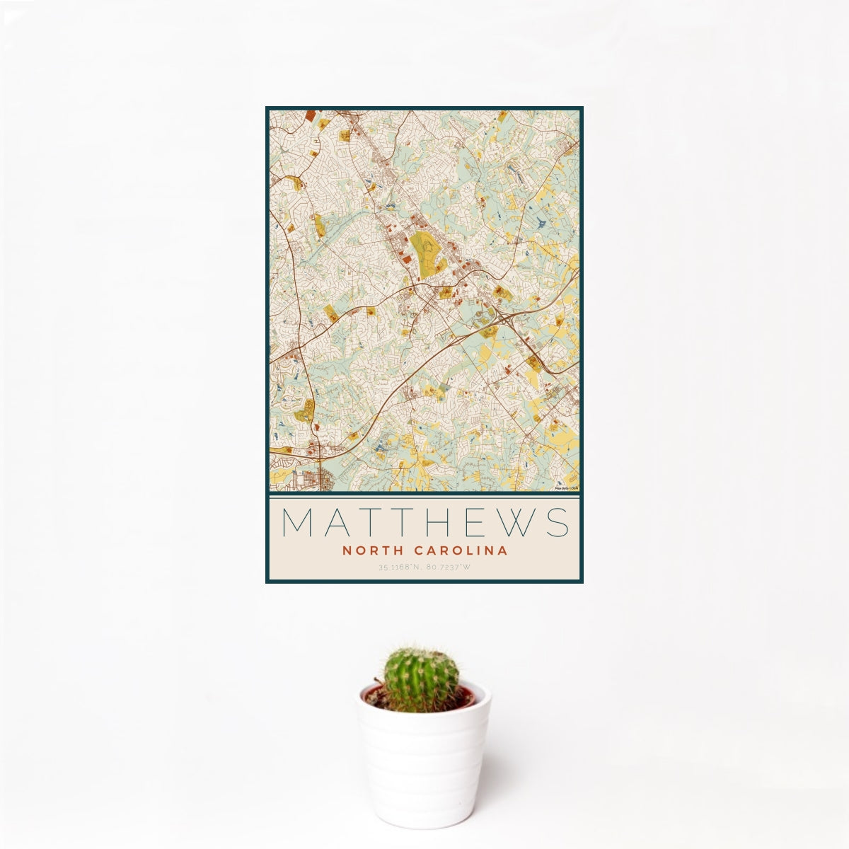 Matthews - North Carolina Map Print in Woodblock — JACE Maps