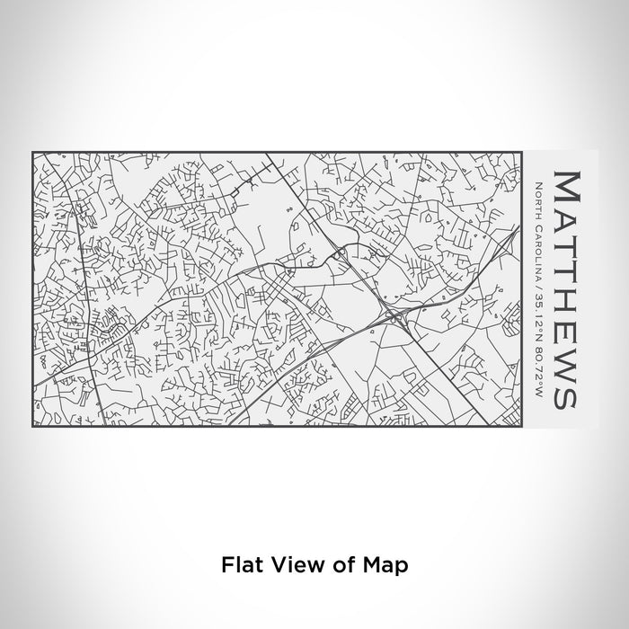 Rendered View of Matthews North Carolina Map Engraving on 17oz Stainless Steel Insulated Cola Bottle in White