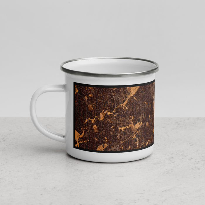 Left View Custom Matthews North Carolina Map Enamel Mug in Ember