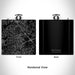 Rendered View of Matthews North Carolina Map Engraving on 6oz Stainless Steel Flask in Black