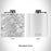 Rendered View of Matthews North Carolina Map Engraving on 6oz Stainless Steel Flask in White