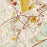 Matthews North Carolina Map Print in Woodblock Style Zoomed In Close Up Showing Details
