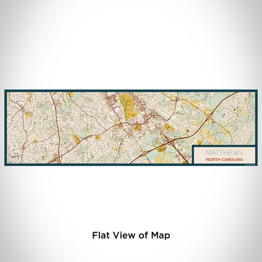 Flat View of Map Custom Matthews North Carolina Map Enamel Mug in Woodblock