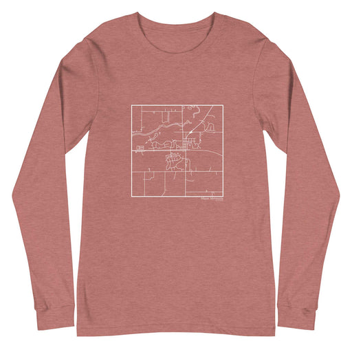 Mayer Minnesota  Map Unisex Long-Sleeve T-shirt with City inscription in Heather Mauve
