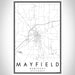 Mayfield Kentucky Map Print Portrait Orientation in Classic Style With Shaded Background