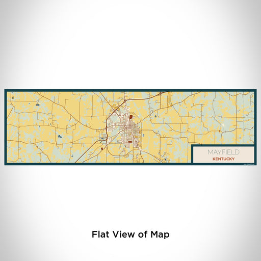 Flat View of Map Custom Mayfield Kentucky Map Enamel Mug in Woodblock