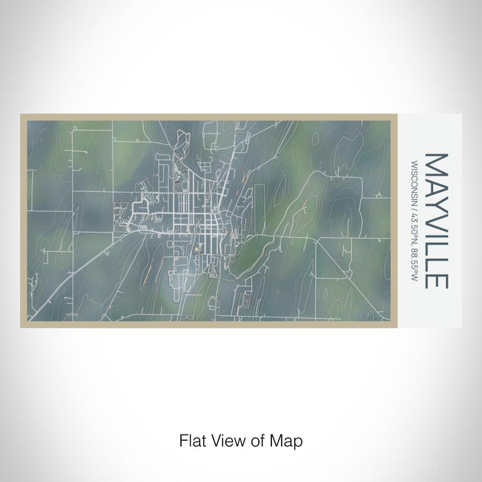 Rendered View of Mayville Wisconsin Map on 17oz Stainless Steel Insulated Bottle with printed afternoon style map
