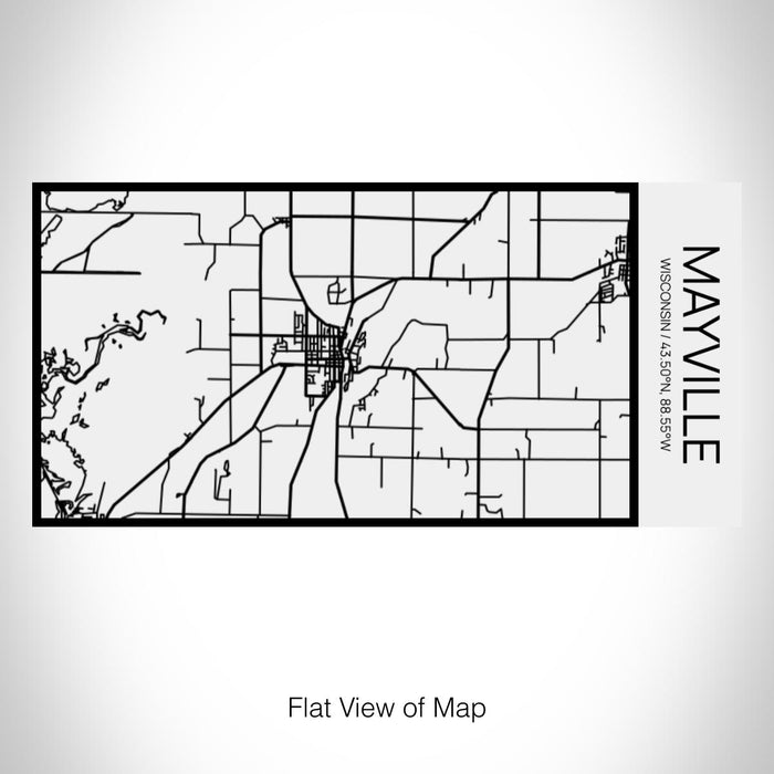 Rendered View of Mayville Wisconsin Map on 17oz Stainless Steel Insulated Cola Bottle in Stainless in Matte White