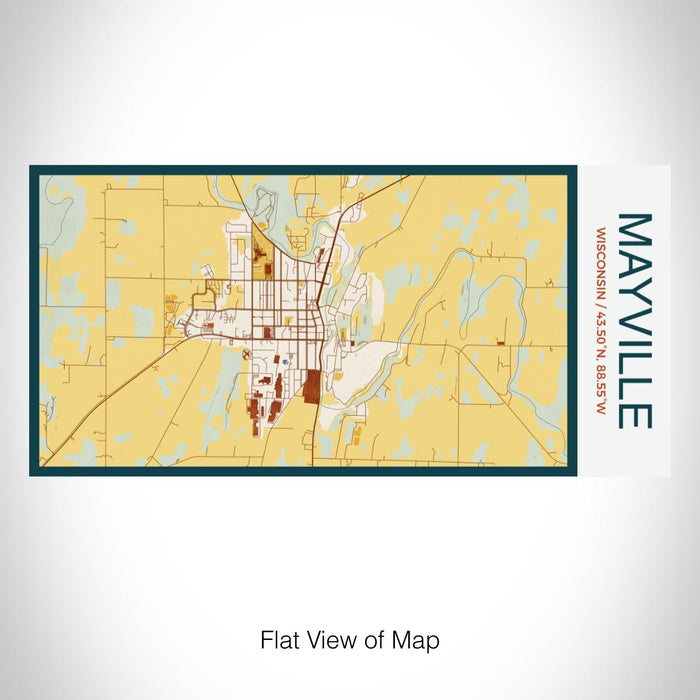 Rendered View of Mayville Wisconsin Map on 17oz Stainless Steel Insulated Bottle with printed woodblock style map
