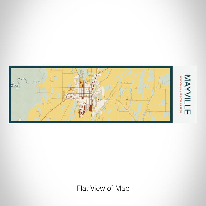 Rendered View of Mayville Wisconsin Map on 10oz Stainless Steel Insulated Cup in Woodblock with Sliding Lid