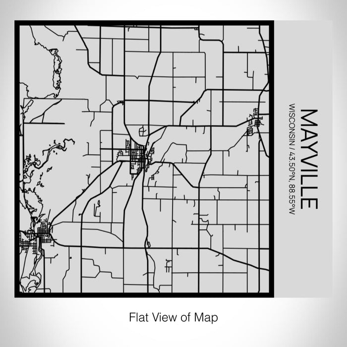 Rendered View of Mayville Wisconsin Map on 17oz Stainless Steel Insulated Tumbler in Tactile Lines with Succulent in Background
