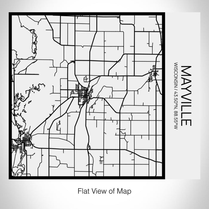 Rendered View of Mayville Wisconsin Map on 17oz Stainless Steel Insulated Tumbler in Matte White with Tactile Lines