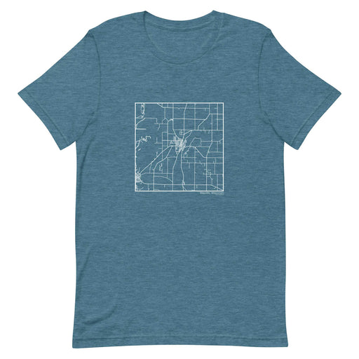 Mayville Wisconsin  Map Unisex T-Shirt with City inscription in Heather Teal