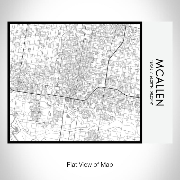 Rendered View of McAllen Texas Map on 20oz Stainless Steel Insulated Bottle with Bamboo Top with printed classic style map