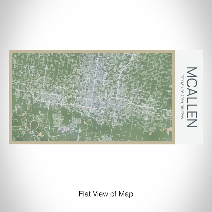 Rendered View of McAllen Texas Map on 17oz Stainless Steel Insulated Bottle with printed afternoon style map