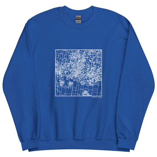 McAllen Texas  Map Unisex Crewneck Sweater with City inscription in Royal Blue