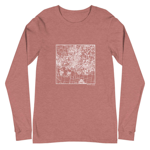 McAllen Texas  Map Unisex Long-Sleeve T-shirt with City inscription in Heather Mauve