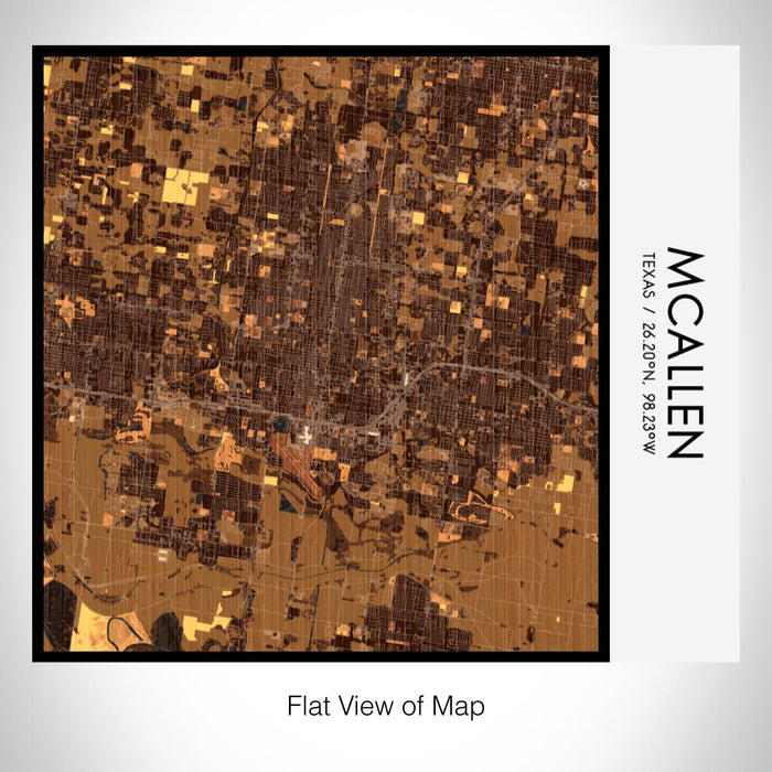 Rendered View of McAllen Texas Map on 17oz Stainless Steel Insulated Tumbler in Ember Map Style