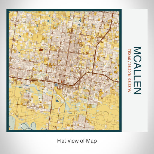 Rendered View of McAllen Texas Map on 17oz Stainless Steel Insulated Tumbler in Woodblock Map Style