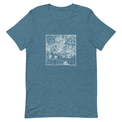 McAllen Texas  Map Unisex T-Shirt with City inscription in Heather Teal