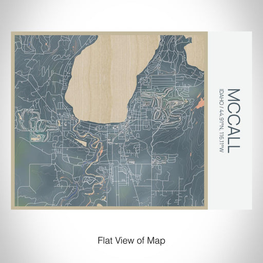 Rendered View of McCall Idaho Map on 20oz Stainless Steel Insulated Bottle with Bamboo Top with printed afternoon style map