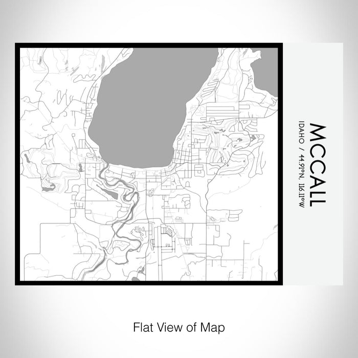 Rendered View of McCall Idaho Map on 20oz Stainless Steel Insulated Bottle with Bamboo Top with printed classic style map