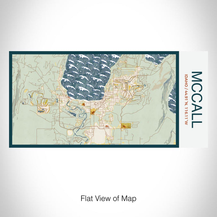 Rendered View of McCall Idaho Map on 17oz Stainless Steel Insulated Bottle with printed woodblock style map