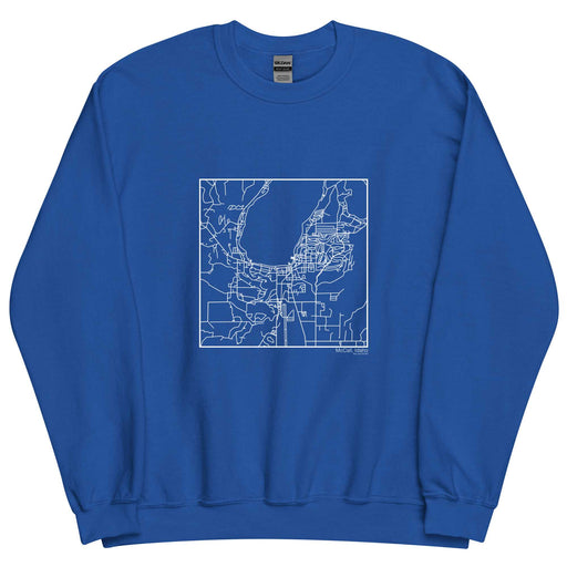 McCall Idaho  Map Unisex Crewneck Sweater with City inscription in Royal Blue