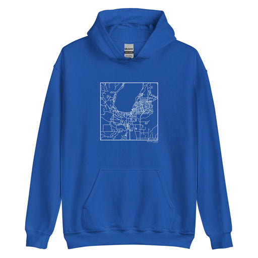 McCall Idaho  Map Unisex Hoodie Sweater with City inscription in Royal Blue