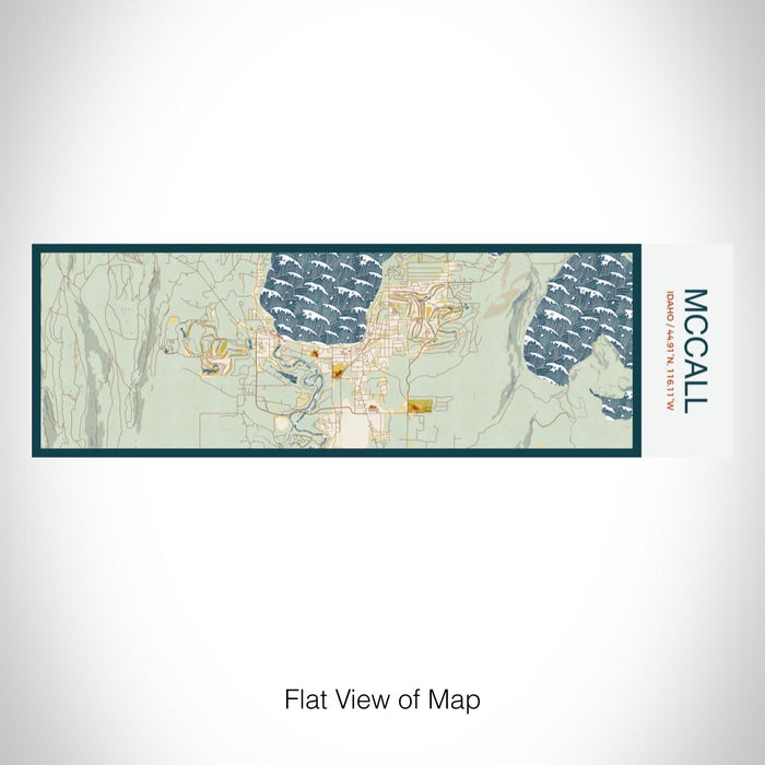 Rendered View of McCall Idaho Map on 10oz Stainless Steel Insulated Cup in Woodblock with Sliding Lid