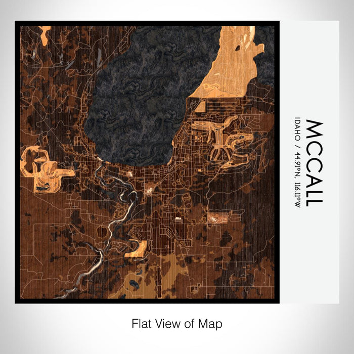 Rendered View of McCall Idaho Map on 17oz Stainless Steel Insulated Tumbler in Ember Map Style