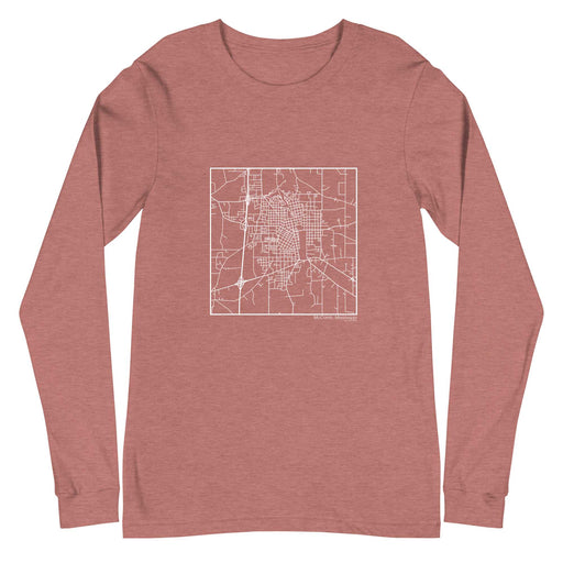 McComb Mississippi  Map Unisex Long-Sleeve T-shirt with City inscription in Heather Mauve