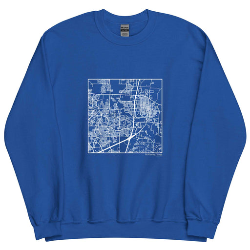 McKinney Texas  Map Unisex Crewneck Sweater with City inscription in Royal Blue
