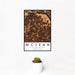 12x18 McLean Virginia Map Print Portrait Orientation in Ember Style With Small Cactus Plant in White Planter
