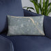 Custom McLean Virginia Map Throw Pillow in Afternoon on Blue Colored Chair