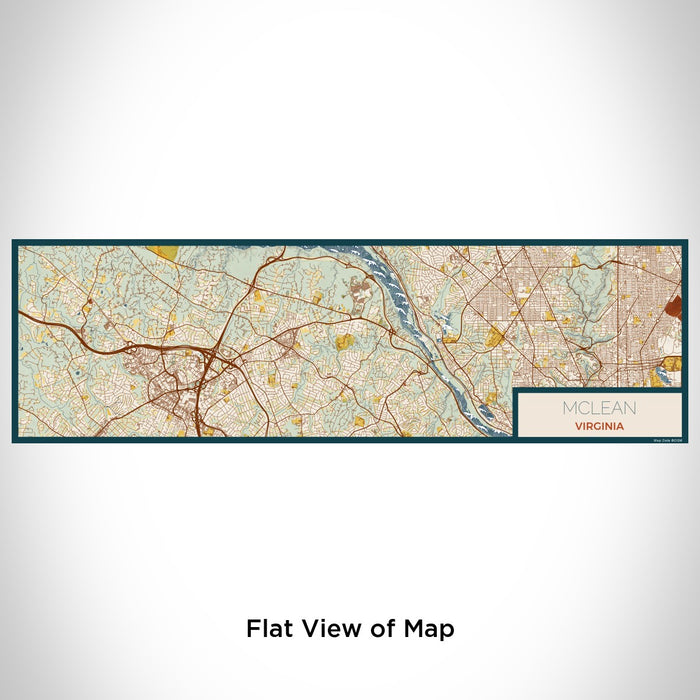 Flat View of Map Custom McLean Virginia Map Enamel Mug in Woodblock