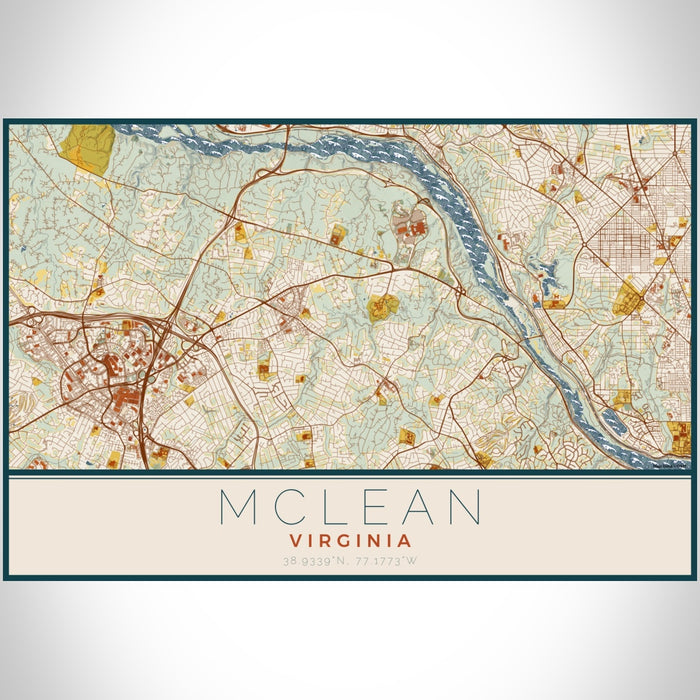 Mclean McLean - Virginia Map Print in Woodblock — JACE Maps