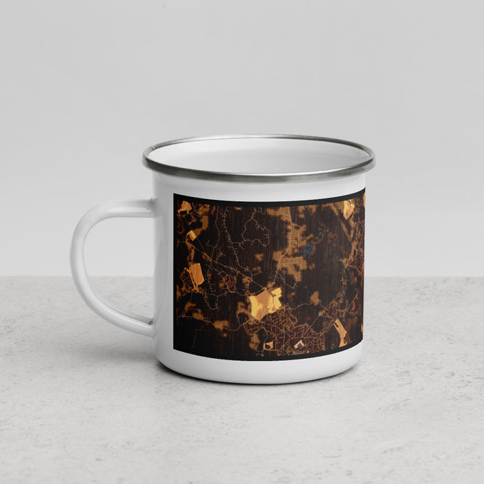 Left View Custom Medfield Massachusetts Map Enamel Mug in Ember