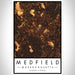 Medfield Massachusetts Map Print Portrait Orientation in Ember Style With Shaded Background