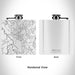 Rendered View of Medfield Massachusetts Map on 6oz Stainless Steel Flask in White