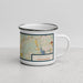 Right View Custom Medfield Massachusetts Map Enamel Mug in Woodblock