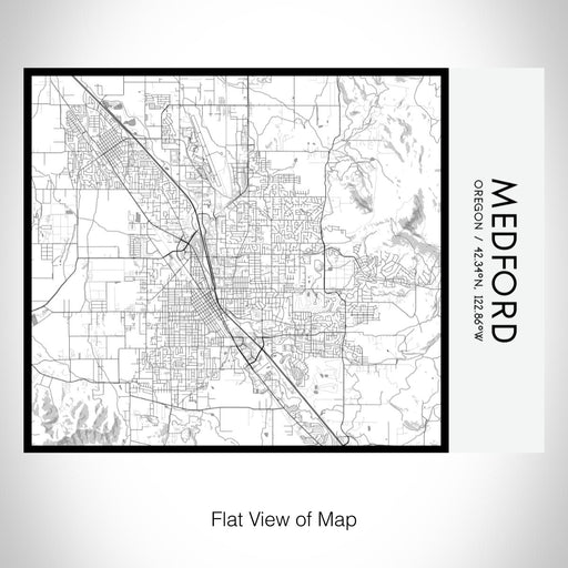 Rendered View of Medford Oregon Map on 20oz Stainless Steel Insulated Bottle with Bamboo Top with printed classic style map